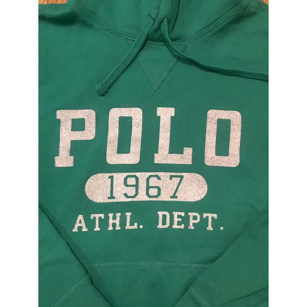 Polo Ralph Lauren Hoodie Mens Small Green 1967 Athletic Dept Sweatshirt Preppy - Picture 4 of 9